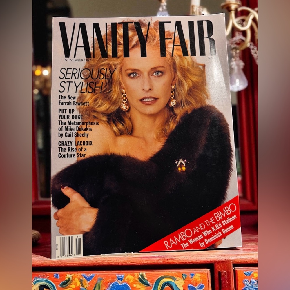 FARRAH FAWCETT * Vanity Fair Magazine * 1987 * Rambo & The Bimbo #VF-11
